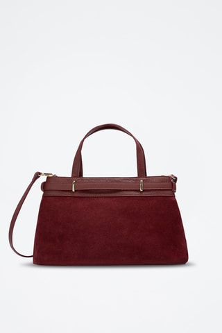 Sac à main en cuir suède Borea - Bordeaux