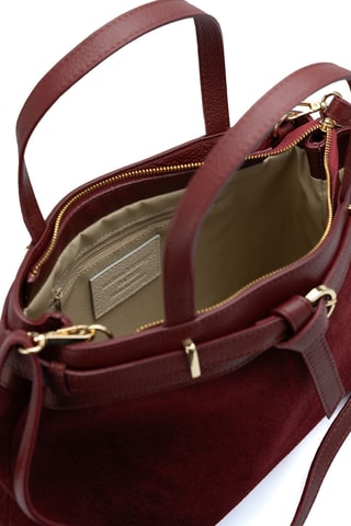Sac à main en cuir suède Borea - Bordeaux