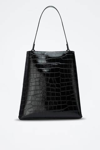Sac porté épaule en cuir suède Mist - Noir