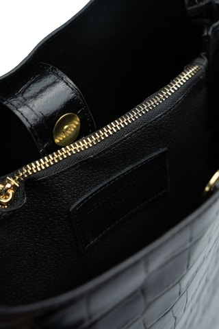 Sac porté épaule en cuir suède Mist - Noir