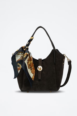 Sac à main en cuir suède Aube - Marron