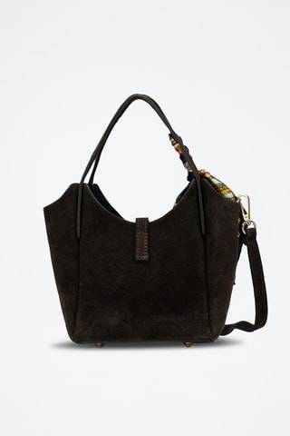 Sac à main en cuir suède Aube - Marron