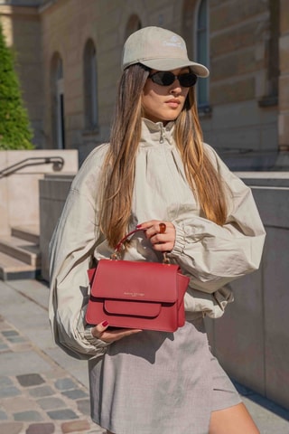 Sac à main en cuir Solis - Bordeaux