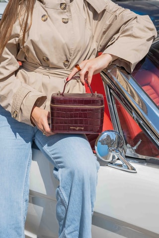 Sac bandoulière en cuir Bora - Bordeaux