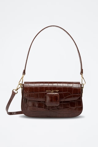 Sac bandoulière en cuir Davina - Marron