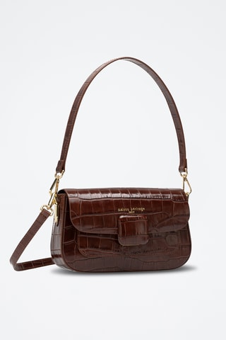 Sac bandoulière en cuir Davina - Marron