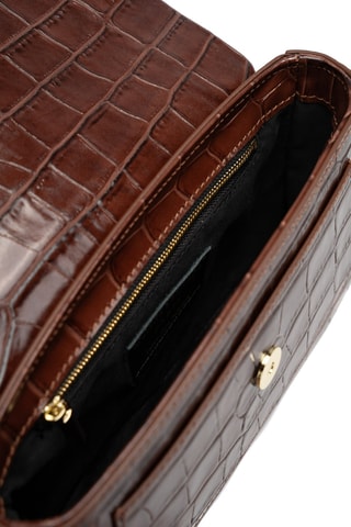 Sac bandoulière en cuir Davina - Marron
