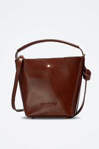 Sac bandoulière en cuir suède Solene - Marron