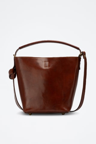 Sac bandoulière en cuir suède Solene - Marron