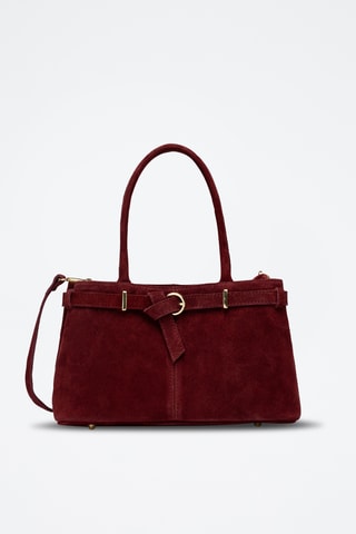 Sac à main en cuir suède Norea - Bordeaux