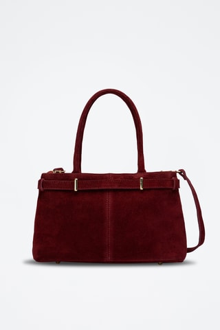 Sac à main en cuir suède Norea - Bordeaux