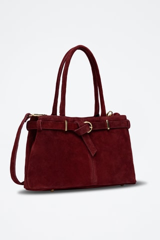 Sac à main en cuir suède Norea - Bordeaux