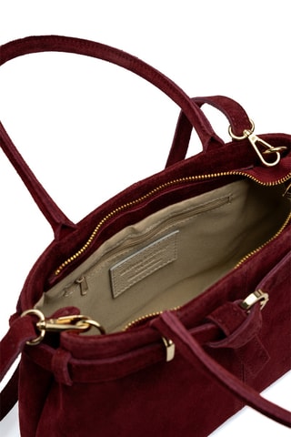 Sac à main en cuir suède Norea - Bordeaux