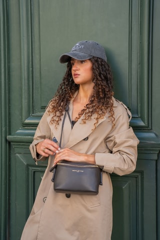 Sac bandoulière en cuir Hazan - Marron