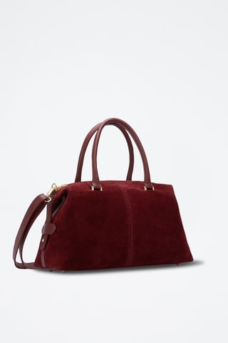 Sac à main en cuir suède Stilla - Bordeaux