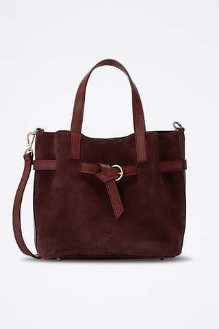 Sac à main en cuir suède Eiry - Bordeaux