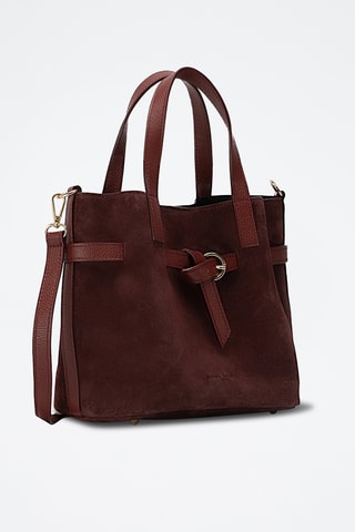 Sac à main en cuir suède Eiry - Bordeaux