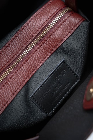 Sac à main en cuir suède Eiry - Bordeaux