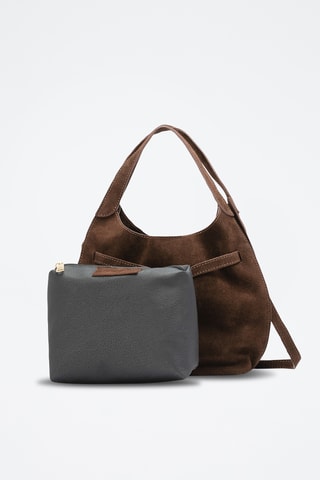 Sac à main en cuir suède Zima - Marron