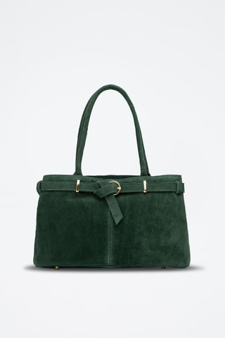 Sac à main en cuir suède Norea - Vert foncé