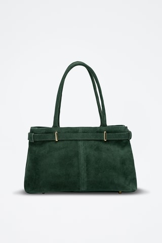 Sac à main en cuir suède Norea - Vert foncé