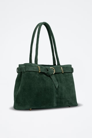 Sac à main en cuir suède Norea - Vert foncé