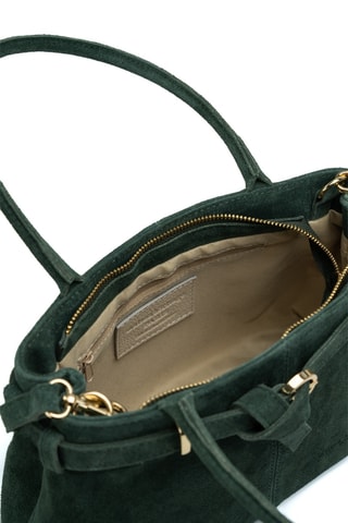 Sac à main en cuir suède Norea - Vert foncé