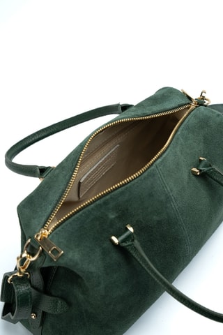 Sac à main en cuir suède Stilla - Vert foncé
