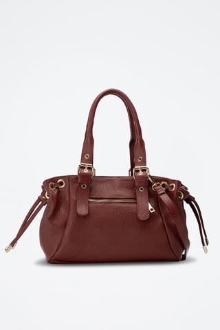Sac porté épaule en cuir Petit Sunny - Bordeaux