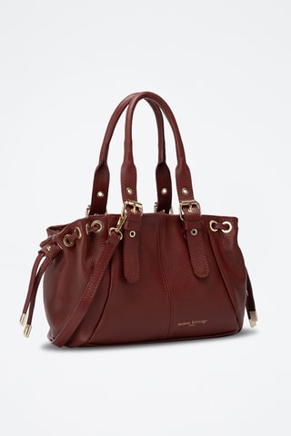 Sac porté épaule en cuir Petit Sunny - Bordeaux