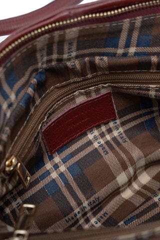 Sac porté épaule en cuir Petit Sunny - Bordeaux