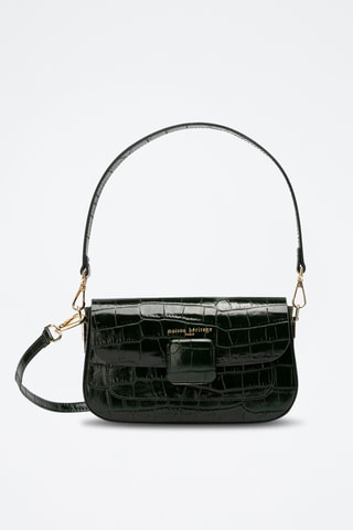 Sac bandoulière en cuir Davina - Vert foncé