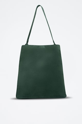 Sac porté épaule en cuir suède Mist - Vert foncé