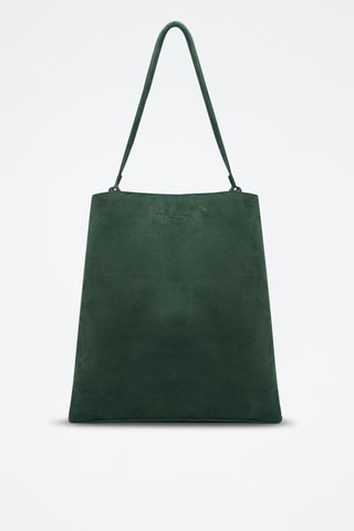 Sac porté épaule en cuir suède Mist - Vert foncé
