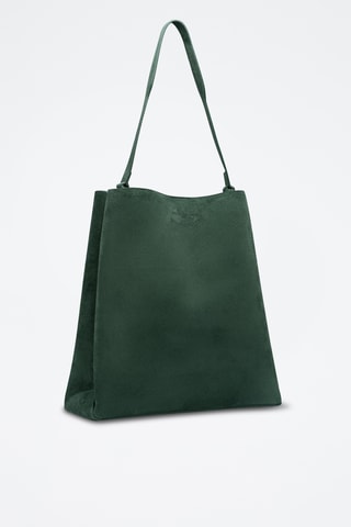 Sac porté épaule en cuir suède Mist - Vert foncé