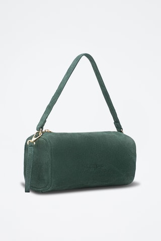 Sac à main en cuir suède Nuvola - Vert foncé