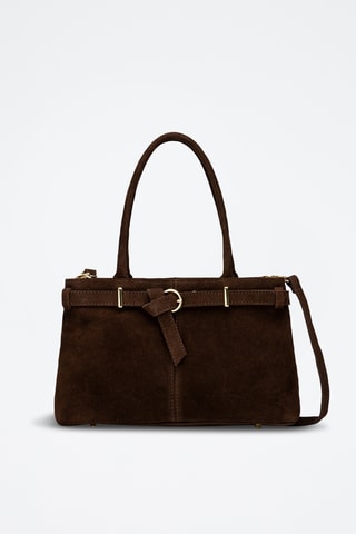 Sac à main en cuir suède Norea - Marron