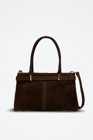 Sac à main en cuir suède Norea - Marron