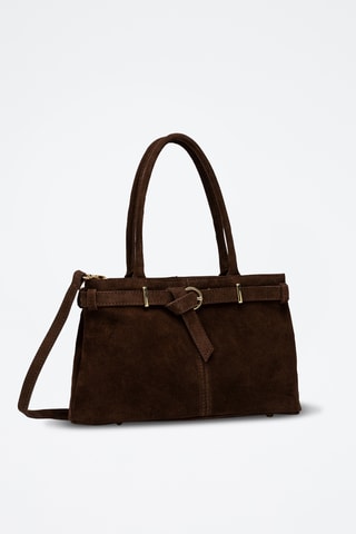Sac à main en cuir suède Norea - Marron
