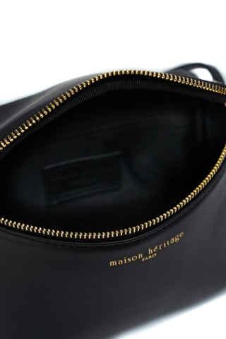 Sac bandoulière en cuir Hazan - Noir
