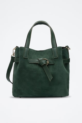 Sac à main en cuir suède Eiry - Vert foncé