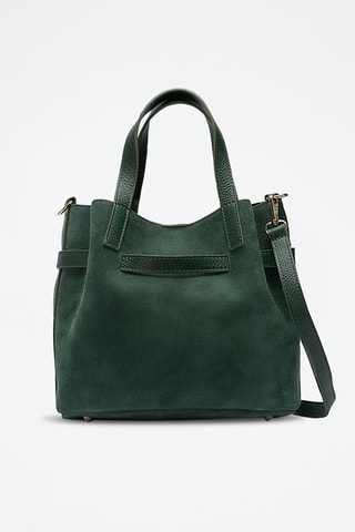 Sac à main en cuir suède Eiry - Vert foncé