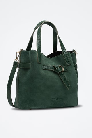 Sac à main en cuir suède Eiry - Vert foncé