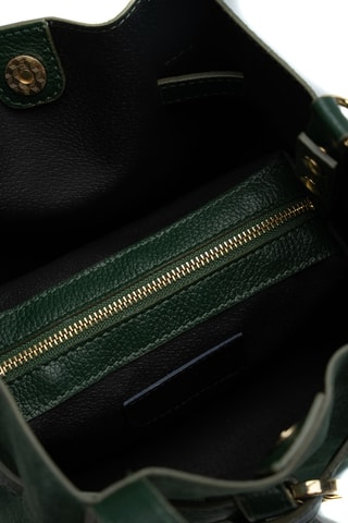 Sac à main en cuir suède Eiry - Vert foncé