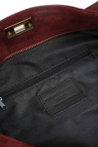 Sac porté épaule en cuir suède Nej - Bordeaux