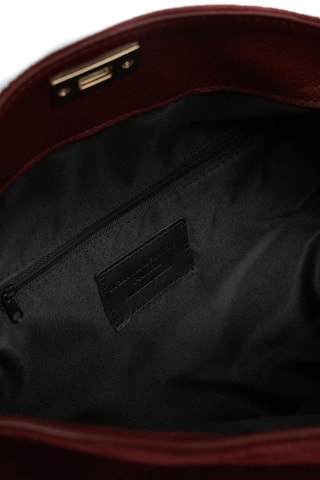 Sac porté épaule en cuir suède Mini Nej - Bordeaux