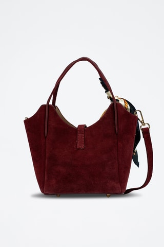 Sac à main en cuir suède Aube - Bordeaux