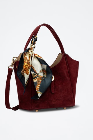 Sac à main en cuir suède Aube - Bordeaux