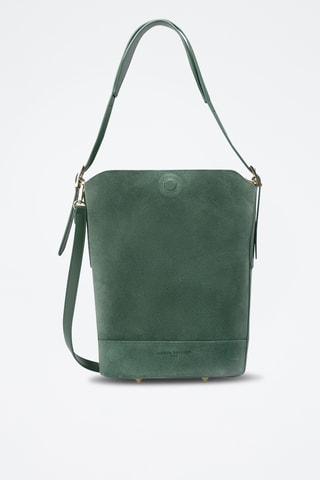 Sac seau en cuir suède Sleet - Vert foncé
