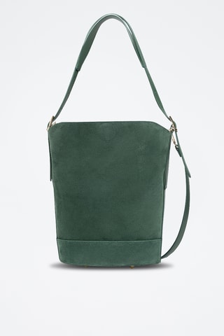 Sac seau en cuir suède Sleet - Vert foncé